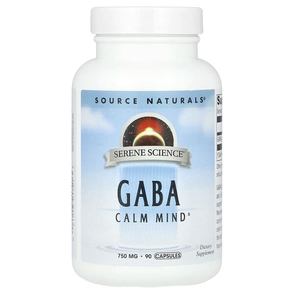 sns01707_v_8.jpg Serene Science®, ГАМК, 750 мг, 90 капсул — Source Naturals