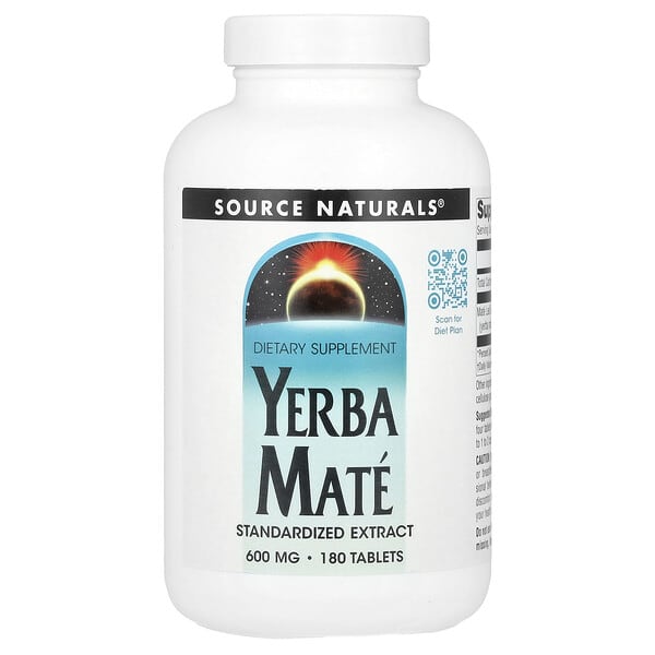 sns01731_v_8.jpg Йерба мате, 600 мг, 180 таблеток — Source Naturals