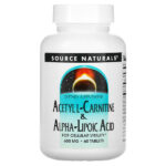 ацетил-L-карнитин и альфа-липоевая кислота, 650 мг, 60 таблеток — Source Naturals