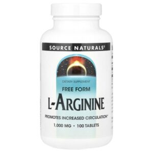 L-аргинин, Свободная форма, 1000 мг, 100 таблеток — Source Naturals