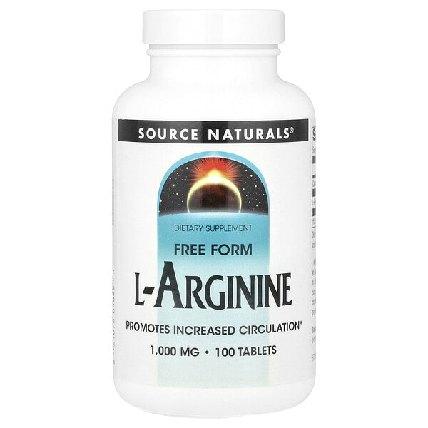 sns01842_v_36.jpg L-аргинин, Свободная форма, 1000 мг, 100 таблеток — Source Naturals