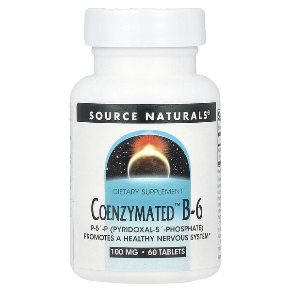 sns01860_v_38.jpg Coenzymated™, витамин B6, 100 мг, 60 таблеток — Source Naturals
