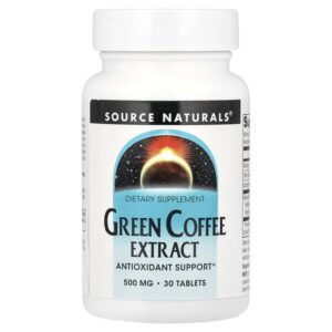 экстракт зеленого кофе, 30 таблеток (500 мг в одной таблетке) — Source Naturals
