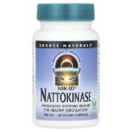 Наттокиназа, 100 мг, 60 веганских капсул — Source Naturals