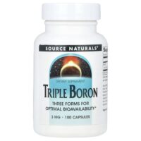 Тройной бор, 3 мг, 100 капсул — Source Naturals