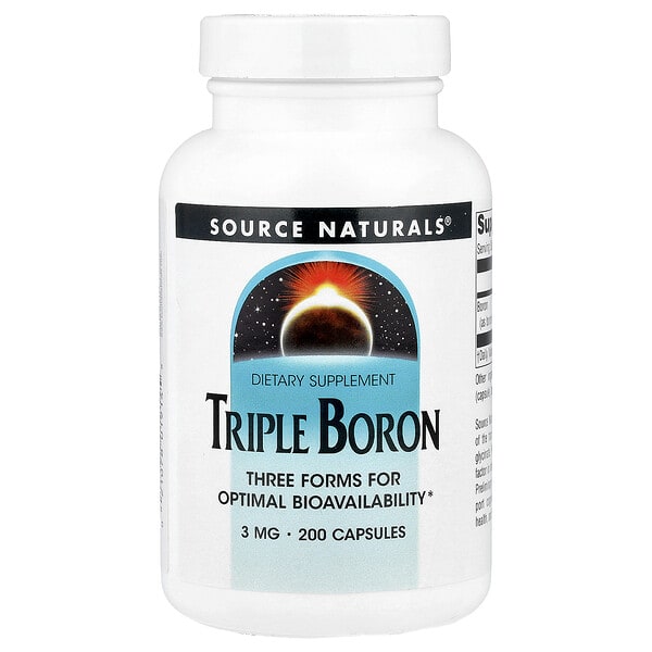 sns01914_v_46.jpg Triple Boron, 3 мг, 200 капсул — Source Naturals