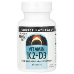 Витамин K2 + D3, 30 таблеток — Source Naturals