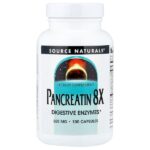 панкреатин 8X, 100 капсул — Source Naturals