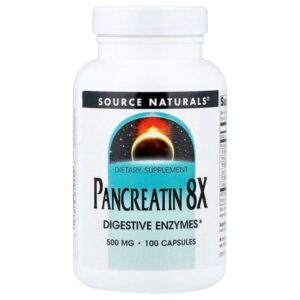 панкреатин 8X, 100 капсул — Source Naturals
