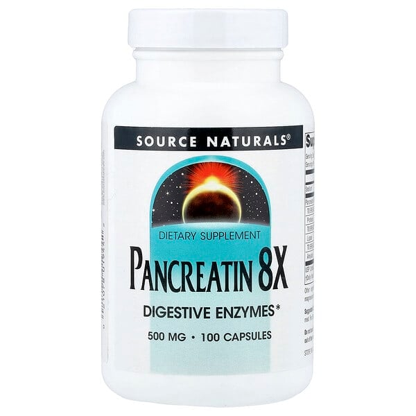 sns01944_v_47.jpg панкреатин 8X, 100 капсул — Source Naturals