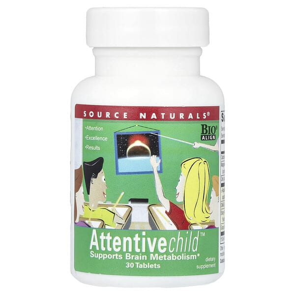sns01945_v_16.jpg Attentive Child™, 30 таблеток — Source Naturals