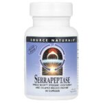 Серрапептаза, 30 капсул (60 000 SPU в 1 капсуле) — Source Naturals