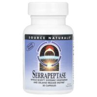 Серрапептаза, 30 капсул (60 000 SPU в 1 капсуле) — Source Naturals
