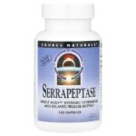 серрапептаза, 120 капсул (60 000 SPU в 1 капсуле) — Source Naturals