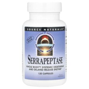 серрапептаза, 120 капсул (60 000 SPU в 1 капсуле) — Source Naturals
