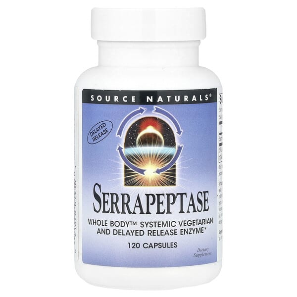 sns01950_v_40.jpg серрапептаза, 120 капсул (60 000 SPU в 1 капсуле) — Source Naturals