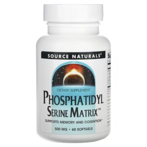 Фосфатидилсериновая матрица, 500 мг, 60 мягких таблеток — Source Naturals