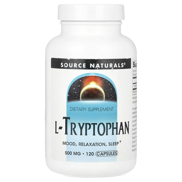 sns01985_v_8.jpg L-триптофан, 500 мг, 120 капсул — Source Naturals