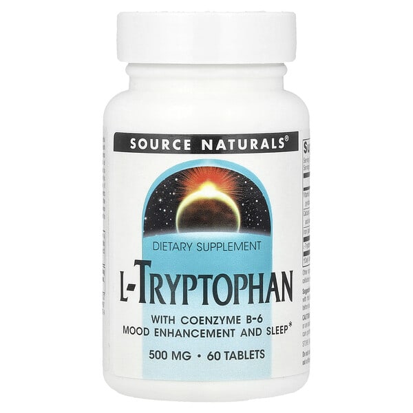 sns01987_v_38.jpg L-триптофан с коэнзимом B6, 60 таблеток — Source Naturals