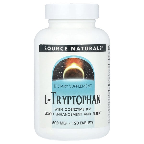 sns01988_v_8.jpg L-триптофан с коэнзимом B-6, 120 таблеток — Source Naturals