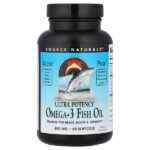 Arctic Pure®, омега-3 рыбий жир, повышенная эффективность, 850 мг, 60 капсул — Source Naturals