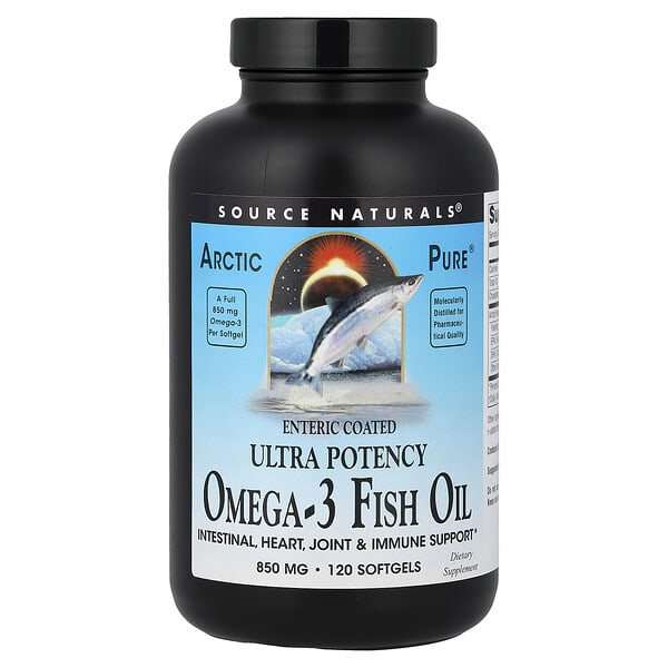 sns02017_v_41.jpg Arctic Pure®, омега-3 рыбий жир, 850 мг, 120 капсул — Source Naturals