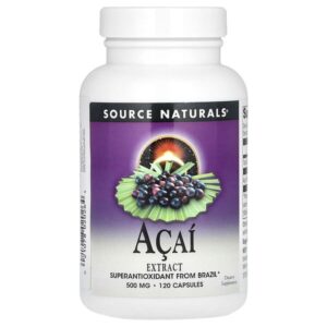 экстракт асаи, 500 мг, 120 капсул — Source Naturals