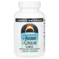 L-аргинин и L-цитруллин, 60 таблеток — Source Naturals
