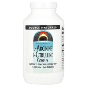 Комплекс L-аргинина и L-цитруллина, 1000 мг, 240 таблеток — Source Naturals