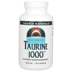 таурин, 1000 мг, 120 капсул — Source Naturals