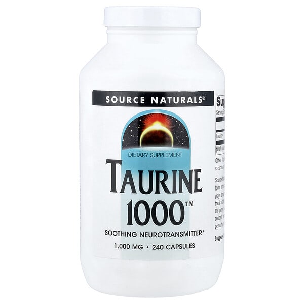 sns02069_v_44.jpg Taurine 1000™, таурин, 1000 мг, 240 капсул — Source Naturals