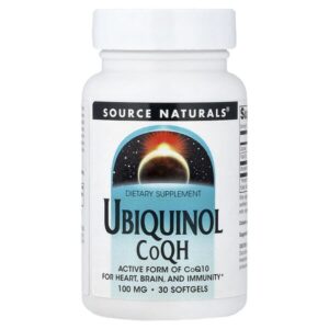 Убихинол, коэнзим QH, 100 мг, 30 мягких таблеток — Source Naturals
