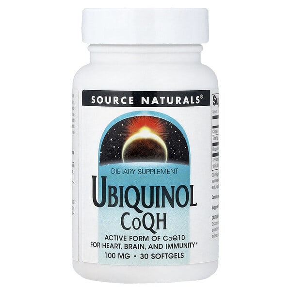sns02115_v_28.jpg Убихинол, коэнзим QH, 100 мг, 30 мягких таблеток — Source Naturals