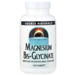 Бис-глицинат магния, 120 таблеток — Source Naturals