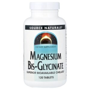 Бис-глицинат магния, 120 таблеток — Source Naturals