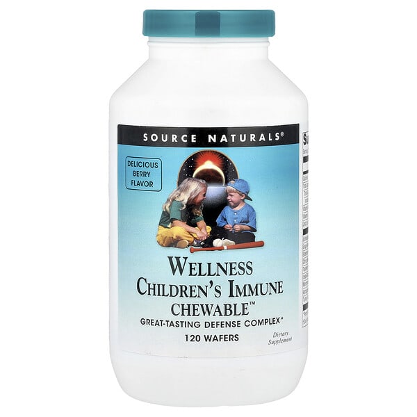 sns02140_v_29.jpg Wellness Children's Immune Chewable™, с ягодным вкусом, 120 жевательных таблеток — Source Naturals