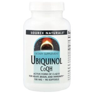 убихинол коэнзим QH, 100 мг, 90 капсул — Source Naturals