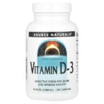 Витамин D-3, 50 мкг (2000 МЕ), 200 капсул — Source Naturals