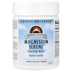 Magnesium Serene™, Peaceful Body, ягодный вкус, 141,7 г (5 унций) — Source Naturals