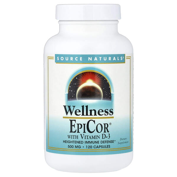 sns02434_v_30.jpg EpiCor® с витамином D3, 500 мг, 120 капсул — Source Naturals