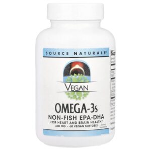 омега-3 для веганов, ЭПК и ДГК из рыбы, 300 мг, 60 веганских капсул — Source Naturals