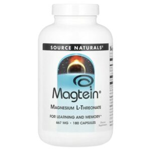Magtein®, L-треонат магния, 180 капсул — Source Naturals