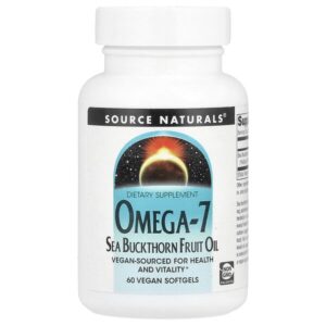 Omega-7, Масло плодов облепихи, 60 вегетарианских мягких таблеток — Source Naturals