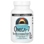 омега-7, масло плодов облепихи, 500 мг, 120 веганских капсул — Source Naturals