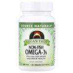 Vegan True®, омега-3 не из рыбы, 300 мг, 30 веганских капсул — Source Naturals