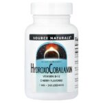 гидроксикобаламин, со вкусом вишни, 1 мг, 240 пастилок — Source Naturals