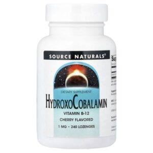 гидроксикобаламин, со вкусом вишни, 1 мг, 240 пастилок — Source Naturals