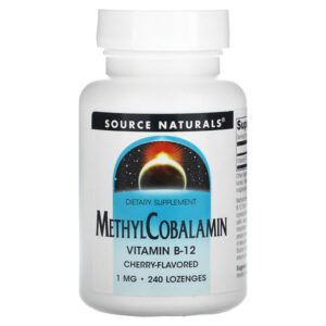МетилКобаламин, С вишневым вкусом Под язык, 1 мг, 240 таблеток — Source Naturals