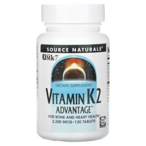 Vitamin K2 Advantage, 2200 мкг, 120 таблеток — Source Naturals