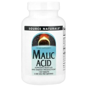 яблочная кислота, 2500 мг, 120 таблеток — Source Naturals